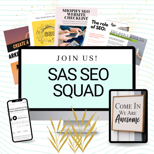 Join Us! The Simple and Smart SEO Squad. Group accountability you need to improve your website.